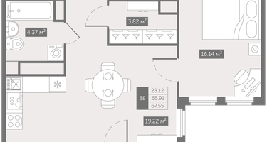 2-к. квартира, 67&nbsp;м²