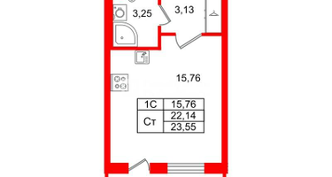 Студия, 22&nbsp;м²