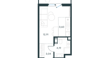 Студия, 26&nbsp;м²