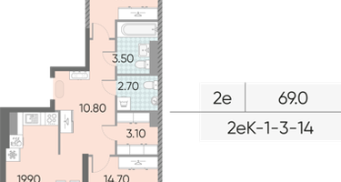 Студия, 69&nbsp;м²