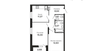2-к. квартира, 59&nbsp;м²