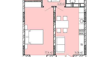 1-к. квартира, 50&nbsp;м²
