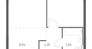 Студия, 38&nbsp;м²