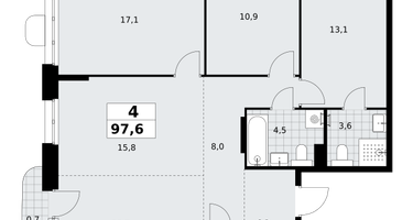 4-к. квартира, 97&nbsp;м²