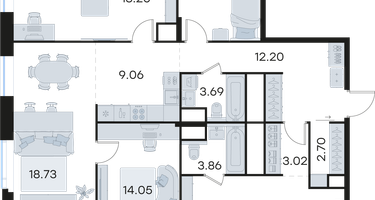 4-к. квартира, 127&nbsp;м²