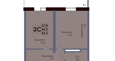 Студия, 47 м²
