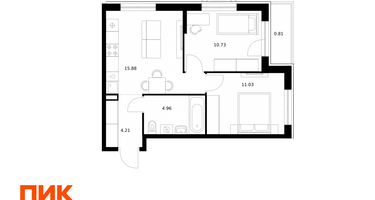 2-к. квартира, 47&nbsp;м²