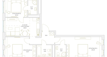 4-к. квартира, 80&nbsp;м²
