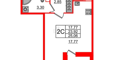 Студия, 23&nbsp;м²