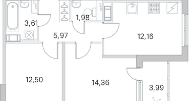 2-к. квартира, 52&nbsp;м²