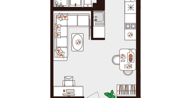 1-к. квартира, 26 м²