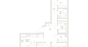 4-к. квартира, 84 м²