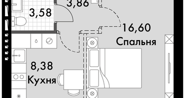 1-к. квартира, 31&nbsp;м²