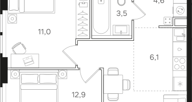 2-к. квартира, 50&nbsp;м²