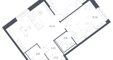 2-к. квартира, 69&nbsp;м²
