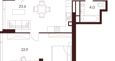 Студия, 54&nbsp;м²