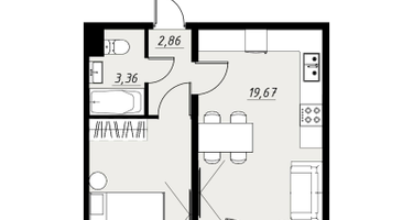 1-к. квартира, 39 м²