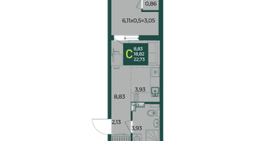 Студия, 22&nbsp;м²