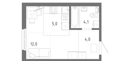 Студия, 25&nbsp;м²