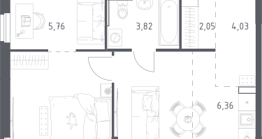Студия, 44&nbsp;м²