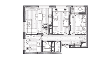 3-к. квартира, 71 м²
