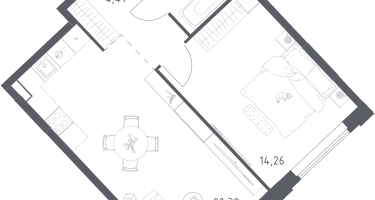 Студия, 42&nbsp;м²