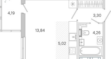 Студия, 27 м²