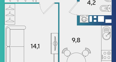 1-к. квартира, 35&nbsp;м²