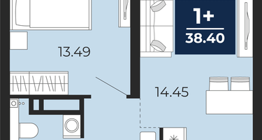 1-к. квартира, 36 м²