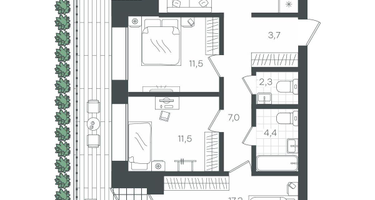 3-к. квартира, 101&nbsp;м²