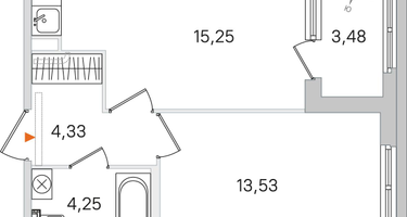 1-к. квартира, 39 м²