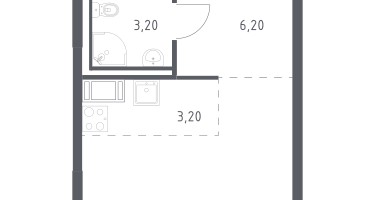 Студия, 25&nbsp;м²