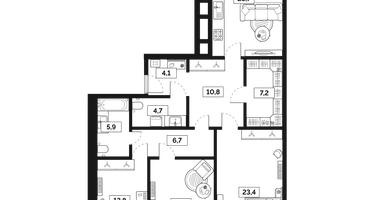 3-к. квартира, 117 м²