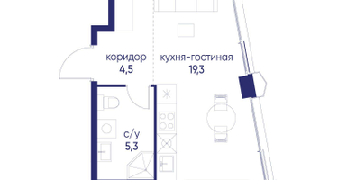 Студия, 29&nbsp;м²