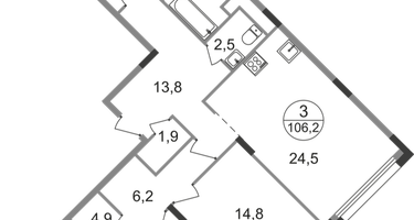 3-к. квартира, 106&nbsp;м²
