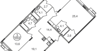 3-к. квартира, 103&nbsp;м²
