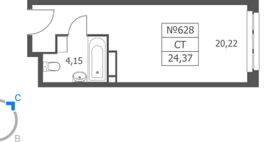Студия, 24&nbsp;м²