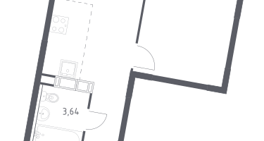 1-к. квартира, 36&nbsp;м²