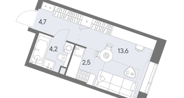Студия, 25&nbsp;м²