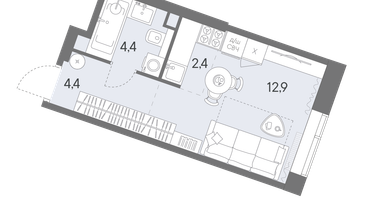 Студия, 24&nbsp;м²