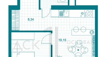 1-к. квартира, 44&nbsp;м²