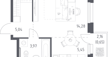 Студия, 29&nbsp;м²