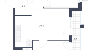 2-к. квартира, 59 м²
