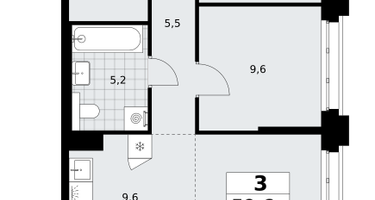 3-к. квартира, 59&nbsp;м²