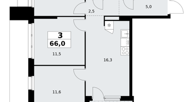 3-к. квартира, 66&nbsp;м²