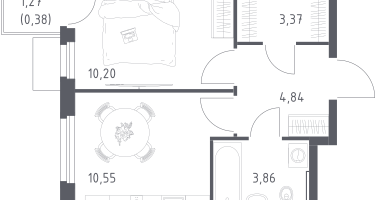 1-к. квартира, 33&nbsp;м²