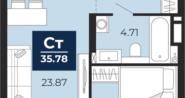 Студия, 33&nbsp;м²