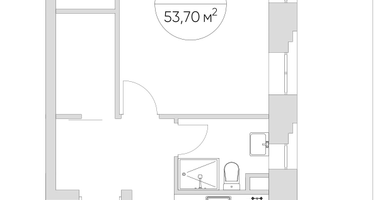 1-к. квартира, 53&nbsp;м²