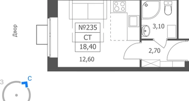 Студия, 18&nbsp;м²