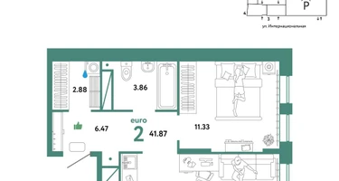 2-к. квартира, 41&nbsp;м²